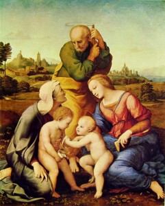 Raffaello Sanzio: Sacra famiglia Canigiani, Monaco Alte Pinakothek (cm. 98)